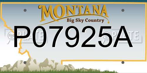 P07925A Montana License Plate