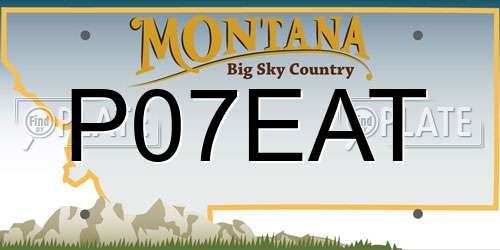 P07EAT Montana License Plate