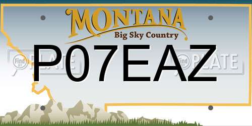 P07EAZ Montana License Plate
