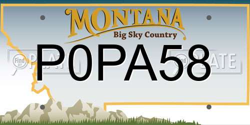 P0PA58 Montana License Plate
