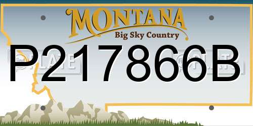 P217866B Montana License Plate