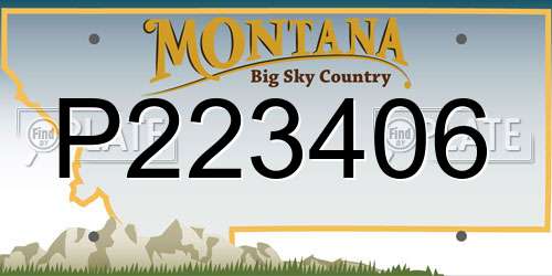 P223406 Montana License Plate