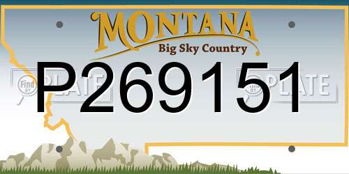 P269151 Montana License Plate