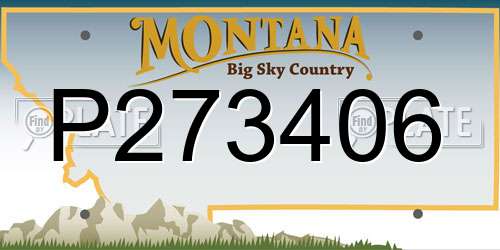 P273406 Montana License Plate