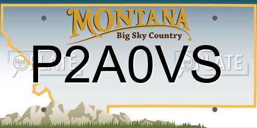 P2A0VS Montana License Plate