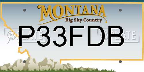 P33FDB Montana License Plate