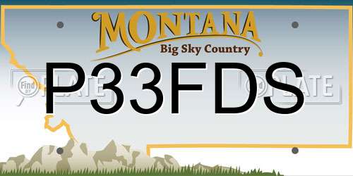 P33FDS Montana License Plate