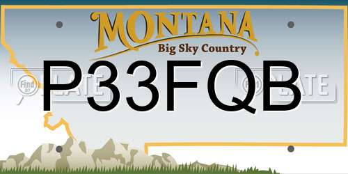 P33FQB Montana License Plate