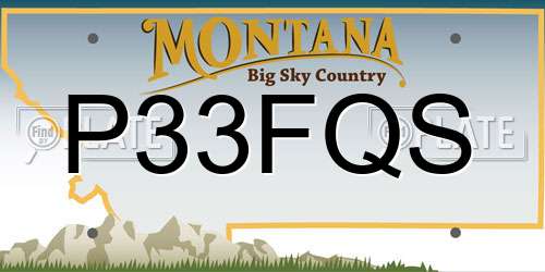 P33FQS Montana License Plate
