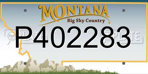 P402283 Montana License Plate