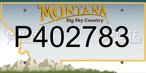 P402783 Montana License Plate