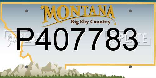 P407783 Montana License Plate