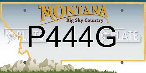 P444G Montana License Plate