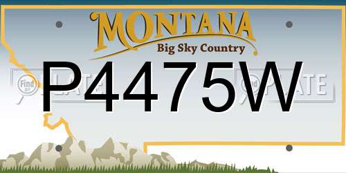P4475W Montana License Plate