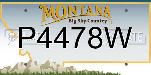 P4478W Montana License Plate
