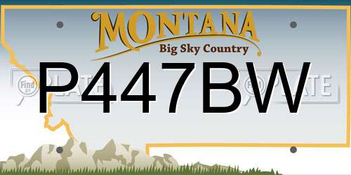 P447BW Montana License Plate
