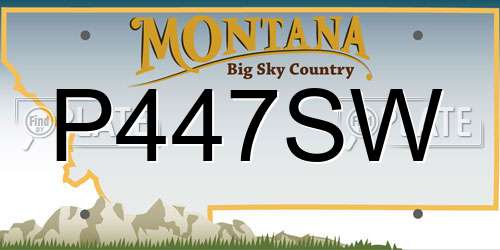 P447SW Montana License Plate