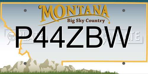 P44ZBW Montana License Plate