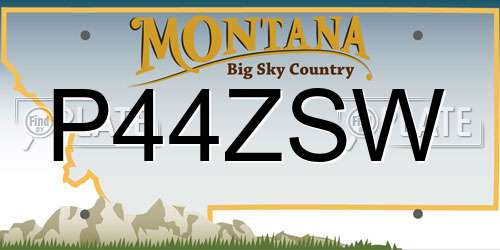 P44ZSW Montana License Plate