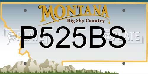 P525BS Montana License Plate