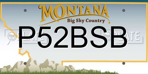 P52BSB Montana License Plate