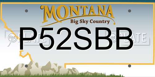 P52SBB Montana License Plate