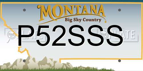 P52SSS Montana License Plate