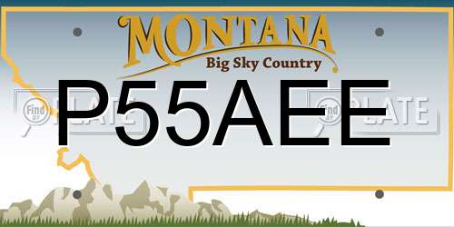 P55AEE Montana License Plate