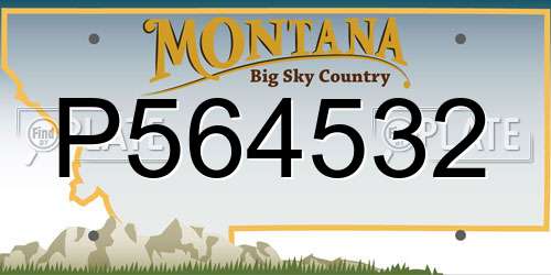 P564532 Montana License Plate