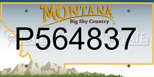 P564837 Montana License Plate