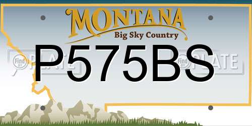 P575BS Montana License Plate