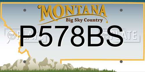 P578BS Montana License Plate
