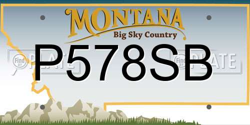 P578SB Montana License Plate