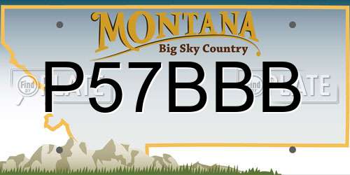 P57BBB Montana License Plate