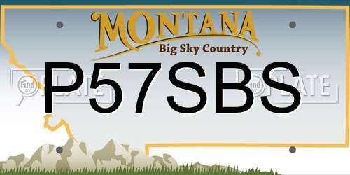 P57SBS Montana License Plate