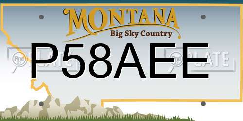 P58AEE Montana License Plate