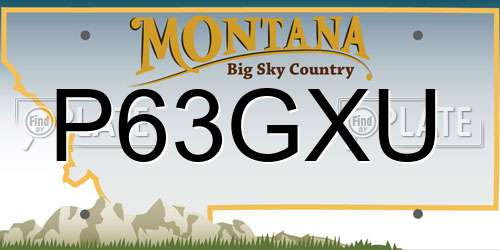 P63GXU Montana License Plate