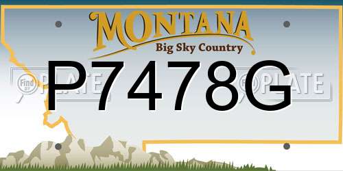 P7478G Montana License Plate