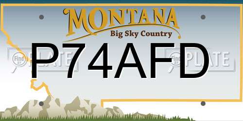 P74AFD Montana License Plate