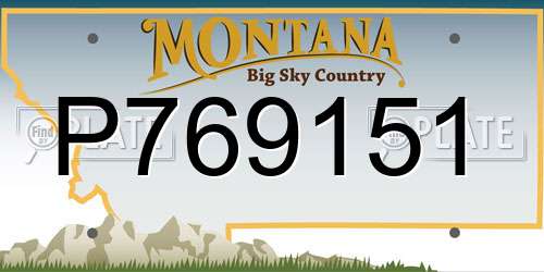 P769151 Montana License Plate