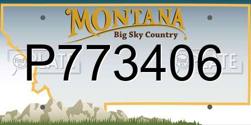 P773406 Montana License Plate