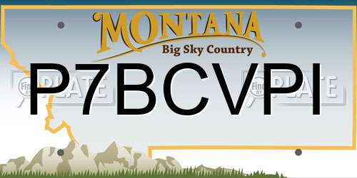 P7BCVPI Montana License Plate