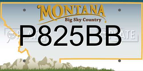 P825BB Montana License Plate