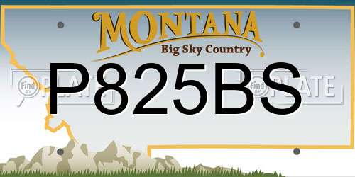 P825BS Montana License Plate