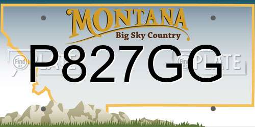 P827GG Montana License Plate