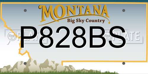 P828BS Montana License Plate