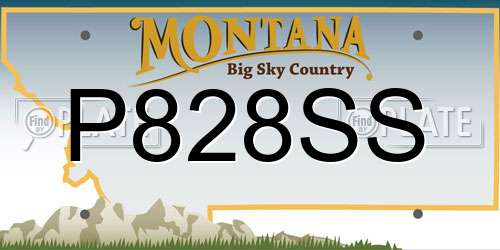 P828SS Montana License Plate