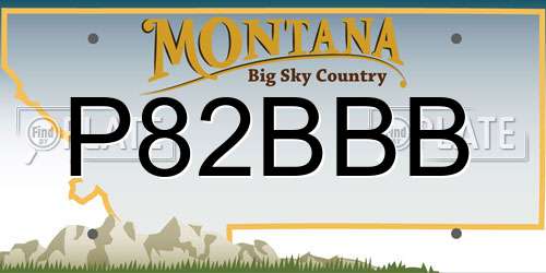 P82BBB Montana License Plate