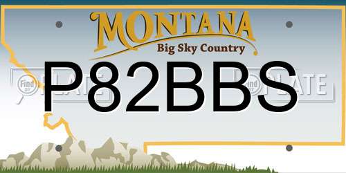 P82BBS Montana License Plate