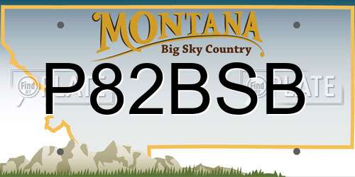 P82BSB Montana License Plate